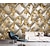 cheap Geometric &amp; Stripes Wallpaper-Mural Wallpaper Wall Sticker Covering Print Golden Leaf Leather Faux 3D Canvas Home Decor for Home Living Room Bedroom Indoor and TV Background