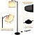 cheap Table&amp;Floor Lamp-Floor Lamp Multi Functional Living Room Optional Intelligent WIFI RGBCW Bulb and Adjustable Lever 60-71 inch High Gray Linen Lamp Bedroom Sun Shade Vertical Lamp