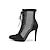 ieftine Cizme de Dans-Pentru femei Cizme Dans Pantofi Tango Petrecere Antrenament Performanță Sandale cu șireturi Sandale cu bretele Cizme Tul Subțire superioară Vârf Închis Adulți Negru Bej