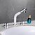 abordables Trous multiples-Widespread Bathroom Sink Mixer Faucet Pull Out 2 Mode Spout Sprayer, 360° Rotatable Washroom Basin Tap Brass Deck Mounted, with Hot and Cold Water Vessel Tap
