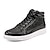 cheap Men&#039;s Sneakers-Men&#039;s Sneakers Skate Shoes High Top Sneakers Walking Sporty Casual Outdoor Daily PU Wear Proof Lace-up Silver Black Gold Spring Fall