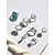 cheap Jewelry Sets-8pcs Ring Set Retro Joy Stylish Artistic Simple Classic Sweet Earrings Jewelry Silver For Halloween Anniversary Gift Sports Prom 1 set