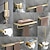 billige Håndklædestænger-gyldne badeværelses hardwaresæt, vægmonteret håndklædestang i rustfrit stål/toiletpapirholder/toiletbørsteholder multilag, nyt design multifunktion moderne