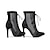 ieftine Cizme de Dans-Pentru femei Cizme Dans Pantofi Tango Petrecere Antrenament Performanță Sandale cu șireturi Sandale cu bretele Cizme Tul Subțire superioară Vârf Închis Adulți Negru Bej