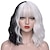cheap Costume Wigs-2021 Cruella Deville Wig Half Black and White Wigs Short Curly Wavy Bob Hair Women Girl Role Cosplay Party Heat Resistant Synthetic Wigs