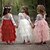levne Šaty-děti malá dívčí růžová párty princezna květinová krajka vroubkovaná tyl zpět bez výstřihu tutu horní hrany odstupňované dívčí šaty