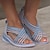 economico Sandali da donna-sandali con cinturino da donna sandali con zeppa sandali intrecciati estate spiaggia da passeggio peep toe nero rosa blu