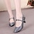 cheap Ballroom Shoes &amp; Modern Dance Shoes-Women&#039;s Ballroom Dance Shoes Modern Shoes Performance Practice Waltz Heel Solid Color Cuban Heel Teenager Adults&#039; Silver Silver Gray Gold