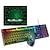 abordables Combo de teclado y ratón-Juego de teclado y mouse para juegos con cable luminoso t6rgb con alfombrilla de mouse grande teclado mecánico retroiluminado colorido