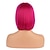 billige Syntetiske trendy parykker-kort bob hår parykker 12&quot; rett med flat smell syntetisk fargerik cosplay daglig fest parykk for kvinner naturlige (varm rosa) julefest parykker