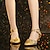abordables Chaussures de bal, de danse moderne-Femme Chaussures Modernes Utilisation Danse de Salon Danse carrée Talon Motif / Impression Talon Cubain Boucle Adulte Argent Champagne Rouge