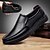 preiswerte Herrenpantoletten &amp; -slipper-Schwarze Leder-Loafer für Herren - bequeme Schlupfschuhe mit rutschfester Sohle