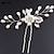 baratos Capacete de Casamento-noiva coreana grampo de cabelo de pérola feito à mão, grampo em forma de U, cocar de casamento, grampo de cabelo em forma de U