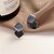 cheap Earrings-s925 silver needle korean temperament simple stitching contrast color earrings sweet girl personality small earrings female ear clip f280