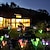 billige Pathway Lights &amp; Lanterns-3 pakker solblomstlys udendørs solhave stavelys udendørs med 12 liljer blomster flerfarvede skiftende ledede sol dekorative lys til havepatio græsplæne sti