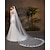 Недорогие Свадебные вуали-Один слой Кружевная кромка Свадебные вуали Соборная фата с Аппликации Тюль
