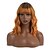 cheap Black &amp; African Wigs-Ombre Orange Wigs for Women, Short Bob Wigs with Air Bangs, Natural Looking Curly Wavy Wig, Heat Resistant Synthetic Fiber Wig for Daily Party Cosplay Wear
