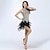 Χαμηλού Κόστους Latin Ρούχα Χορού-λατινικό φόρεμα χορού με κρόσσια φούντα μάτισμα παγιέτα γυναικεία προπόνηση αμάνικο ψηλό πολυεστέρα