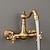 cheap Rotatable-Traditional Kitchen Sink Mixer Taps Wall Mounted Brass, Vintage Retro Kitchen Faucet Twin Lever Standard Spout Vessel Tap