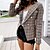 cheap Blazers-Women&#039;s Blazer Spring Summer Causal Daily Regular Coat Regular Fit Streetwear Jacket Hot Stamping Classic Plaid / Check Plaid