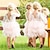 cheap Dresses-Kids Toddler Little Girls&#039; Dress Flower Tulle Dress Lace Mesh Backless Beige Asymmetrical 3/4 Length Sleeve Cute Dresses Regular Fit