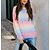 cheap Knit Tops-Women&#039;s Sweater Pullover Jumper Rainbow Color Block Knitted Stylish Casual Long Sleeve Sweater Cardigans Fall Winter Crew Neck Purple Gray Rainbow / Holiday / Regular Fit / Going out