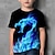 cheap Boys&#039; Tees &amp; Shirts-Kids Boys&#039; T shirt Tee Short Sleeve Dragon 3D Print Graphic Flame Animal Blue Yellow Red Children Tops Summer Active Novelty Streetwear Easter 3-12 Years