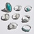voordelige Sieradensets-8st ring set retro vreugde stijlvolle artistieke eenvoudige klassieke zoete oorbellen sieraden zilver voor halloween verjaardagscadeau sport prom 1 set