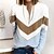 cheap Knit Tops-Women&#039;s Sweater Color Block Geometric Knitted Stylish Long Sleeve Sweater Cardigans Fall Spring V Neck Blue
