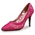 abordables Zapatos de boda-Mujer Zapatos de boda Escarpines Regalos de San Valentín Fiesta Tacones De Boda Zapatos de novia Zapatos de dama de honor Encaje Dedo Puntiagudo Encaje Mocasín Negro Rosa Azul