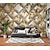 cheap Geometric &amp; Stripes Wallpaper-Mural Wallpaper Wall Sticker Covering Print Golden Leaf Leather Faux 3D Canvas Home Decor for Home Living Room Bedroom Indoor and TV Background