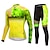 cheap Cycling Jersey &amp; Shorts / Pants Sets-CYCOBYCO Men&#039;s Long Sleeve Cycling Jersey with Tights - Green Bike Pants / Trousers Jersey Tights 3D Pad Quick Dry Reflective Strips Sports Lycra Dots Mountain Bike MTB Road Bike Cycling Clothing