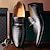 baratos Sapatos Oxford para Homem-Homens Oxfords Sapatos de vestir Noite Formal Festa de Casamento Pele PU Preto Marron Outono Primavera