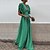 Χαμηλού Κόστους Μακριά Φορέματα-Γυναικεία Φόρεμα ριχτό από τη μέση και κάτω Φόρεμα για πάρτυ Μακρύ φόρεμα Πράσινο του τριφυλλιού Μαύρο Ρουμπίνι Μπλε Απαλό Αμάνικο Μονόχρωμες Εξώπλατο Με Βολάν Άνοιξη Καλοκαίρι Βαθύ V Πάρτι καυτό Σέξι