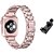 billige Apple Watch urremme-3 stk Smartwatch bånd til Apple  iWatch Series 8 7 6 5 4 3 2 1 SE Rustfrit stål Smartwatch Rem Diamant Bling diamant SmartWatch-bånd med etui Metal band Smykke armbånd Udskiftning Armbånd