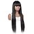 halpa Aidot kudelmiksi kootut peruukit-Remy-hius Peruukki Keskikokoinen Suora Otsatukka Luonto musta Naisten Juhla Helppo pukeutuminen Suojuksettomat Brasilialainen Naisten Musta 16 tuumainen