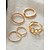 cheap Rings-5pcs Ring Set Geometrical Gold Alloy Elegant Fashion Holiday 1 set One Size