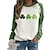 cheap Hoodies &amp; Sweatshirts-ladies love four-leaf clover print sweatshirt, st patrick days shamrock shirt for women green (m,fba)