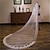 baratos Véus de Noiva-Duas Camadas De Renda Véus de Noiva Véu Catedral com Lantejoulas / Bordado Tule