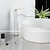 abordables Classiques-Robinet de salle de bain, robinet d&#039;évier de salle de bain à cascade rotative électrolytique à un trou en laiton avec conduites d&#039;alimentation et interrupteur froid/chaud