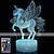 cheap Décor &amp; Night Lights-Unicorn 3D Night Light for Kids Illusion Lamp Kids 16 Colors Changing Lamp Smart Touch Remote Control Party Supplies as Birthday Xmas Gift Idea for Girls Boys