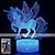 cheap Décor &amp; Night Lights-Unicorn 3D Night Light for Kids Illusion Lamp Kids 16 Colors Changing Lamp Smart Touch Remote Control Party Supplies as Birthday Xmas Gift Idea for Girls Boys