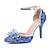 cheap Wedding Shoes-Wedding Shoes for Bride Bridesmaid Women Closed Toe Pointed Toe Silver Blue Colorful PU Pumps With Rhinestone Crystal Stiletto Heel Ankle Strap Wedding Party Valentine&#039;s Day Elegant Classic Luxurious