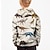 preiswerte 3d Hoodies&amp;Sweatshirts des Jungen-Kinder Jungen Kapuzenshirt Langarm 3D-Druck Dinosaurier Beige Kinder Oberteile Herbst Aktiv Normale Passform 4-12 Jahre