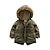 levne Chlapecká péřová bunda a parka-Chlapecké 3D Dětská bunda Puffer Jacket Bez vzoru Kabát Dlouhý rukáv Podzim Zima Aktivní Děti 3-13 let Dovolená ulice Běžný