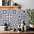 billiga Kakelklistermärken-24/48 st vattentäta kreativa kök badrum vardagsrum självhäftande väggdekaler vattentäta mode blå nordiska kakelklistermärken