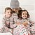 cheap Pajamas-Family Pajamas Deer Print White Long Sleeve Mommy And Me Outfits Active Matching Outfits
