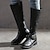 levne Dámská obuv-Dámské Boty Motorkářské boty Větší velikosti Jezdecké boty Jednobarevné Ke kolenům Kačenka Oblá špička PU Zip Černá Žlutá Hnědá
