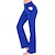 baratos calças ativas femininas-Mulheres Calças de ioga Bolsos laterais Calça Flare Bootcut Compressão abdominal Estiramento de 4 vias Respirável Cintura Alta Ioga Ginástica Treino de Ginástica Calças Leggings Cinzento Escuro Azul