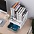 cheap Organization &amp; Storage-Plastic Back to school gift Multi-layer Large Capacity Desk Organizer Desktop Storage Box Pen Pencil Holder White